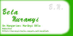 bela muranyi business card